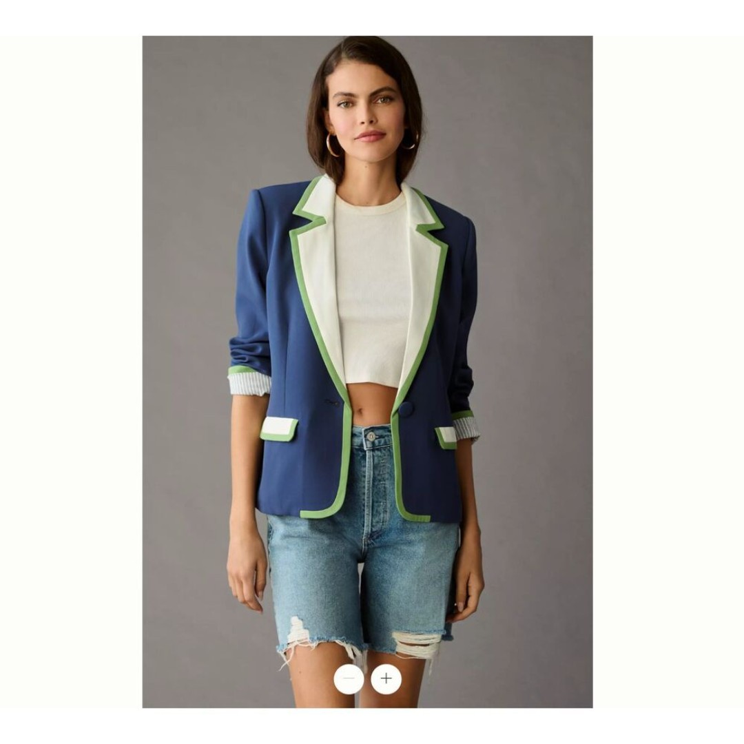 Anthropologie Maeve Colorblock Blazer