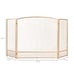 Gold Fireplace Screen Living Room Decor Tools Grate Antique Doors Wood NEW