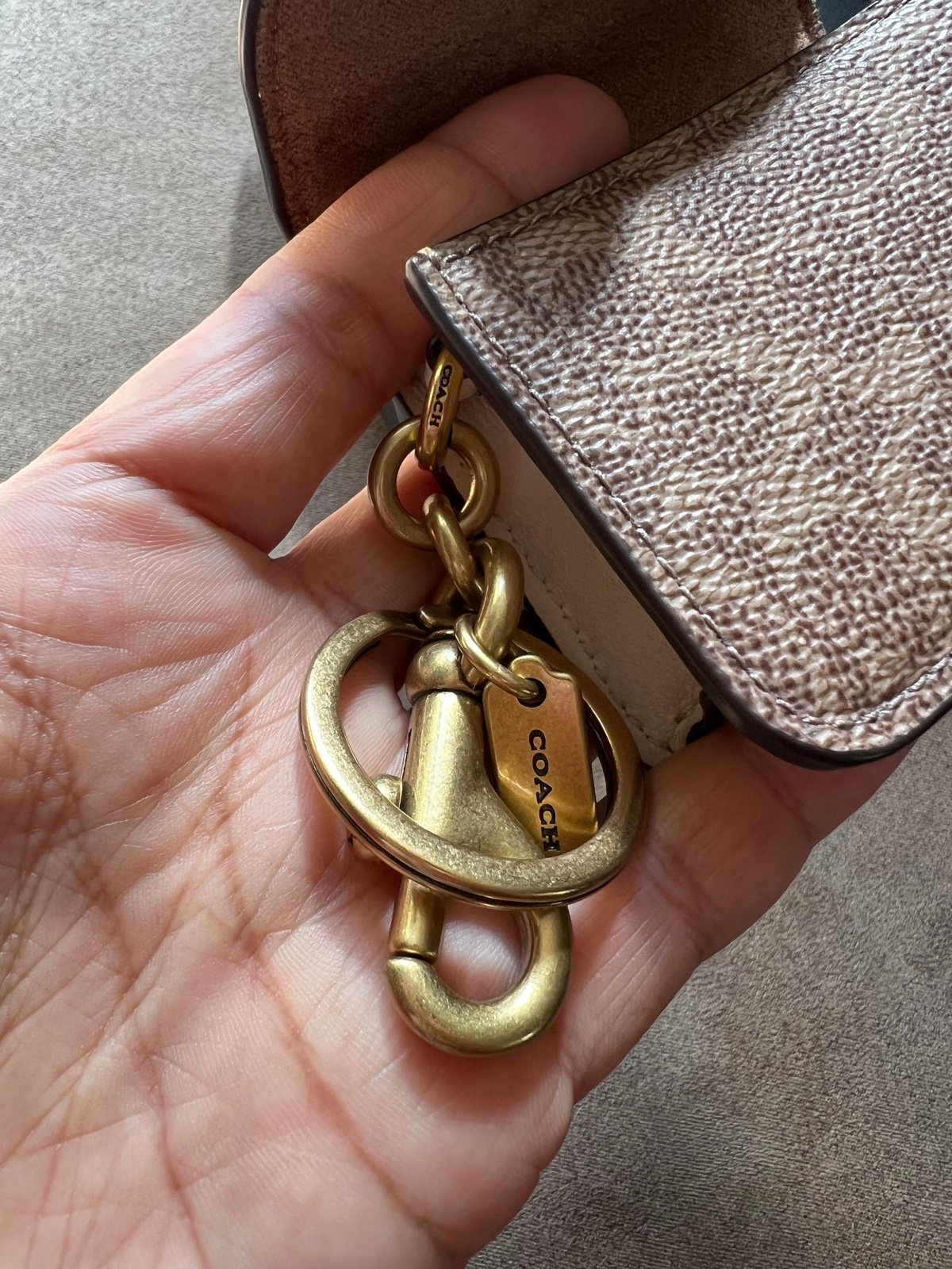 Coach mini Buckle Saddle bag charm clearance coin case