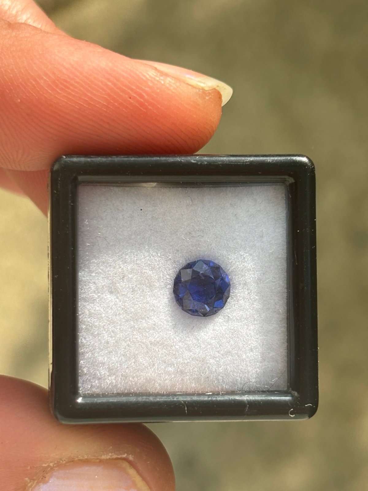 Lab blue sapphire old European cut OEC
