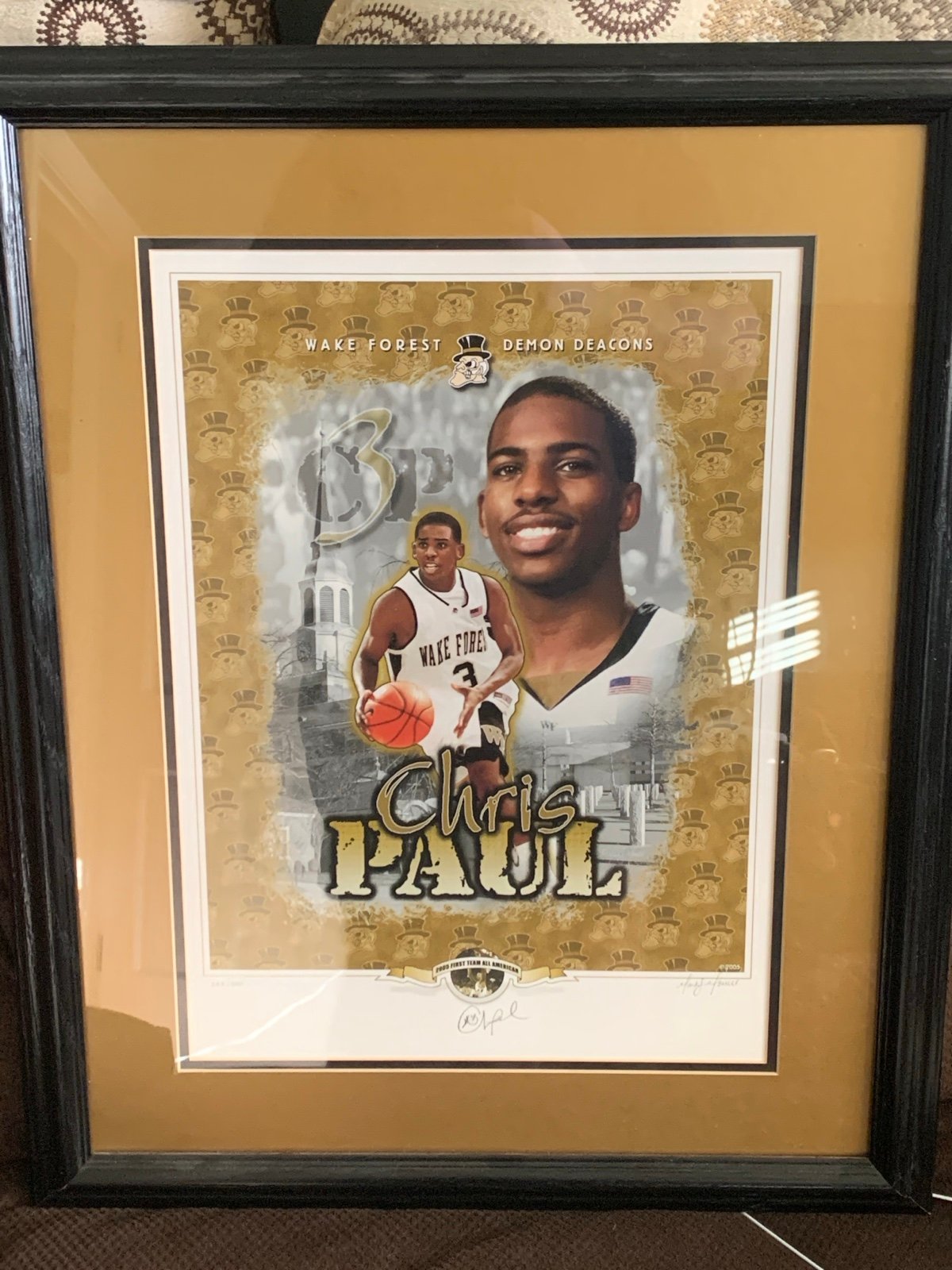 Autographed and frames Chris Paul wall art