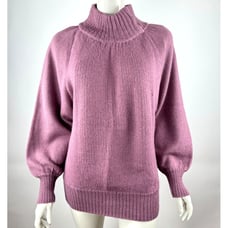 Rolando Knitwear Peru Alpaca Sweater Balloon Long Sleeve Women M EUC High Neck