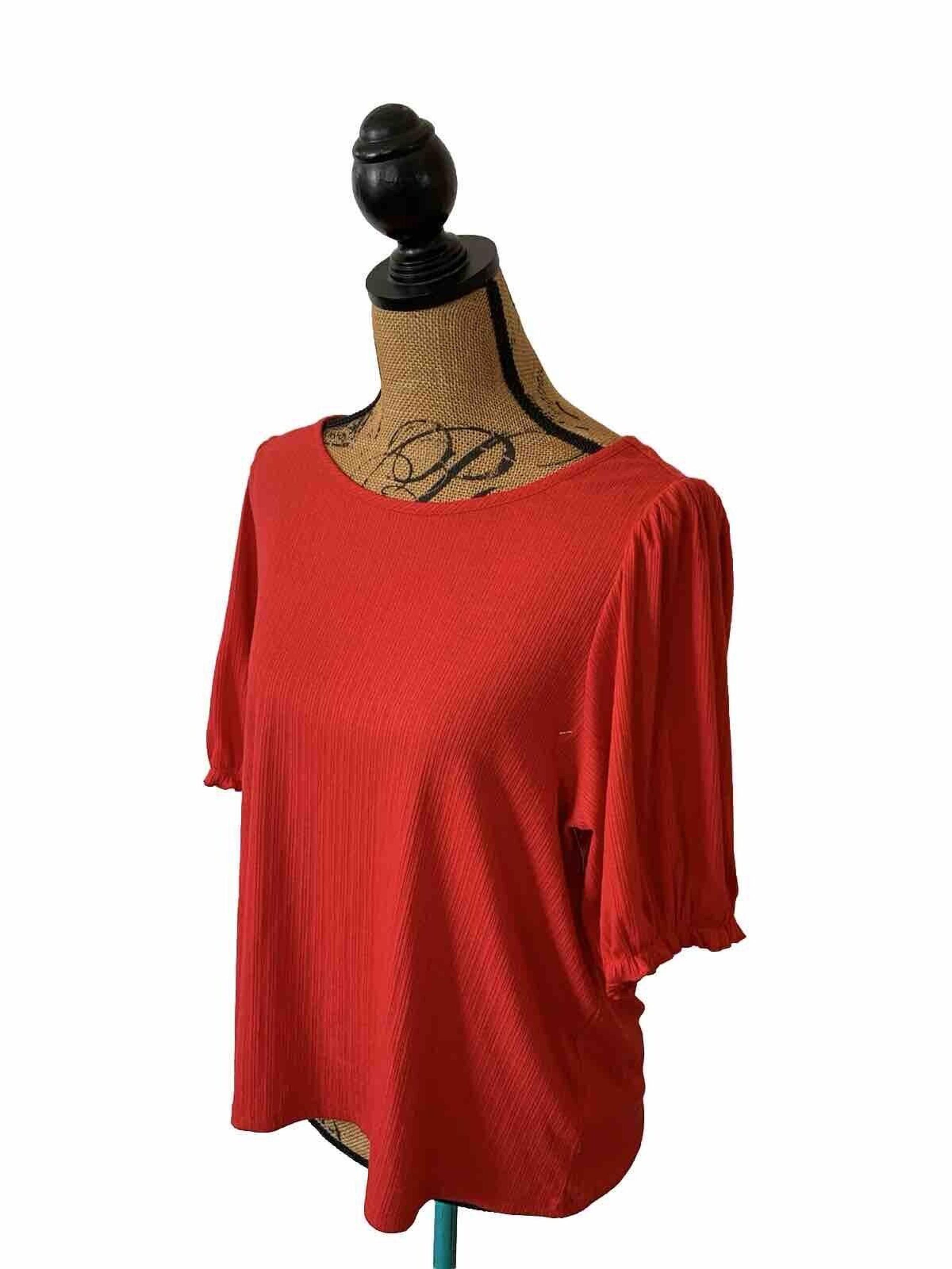 LC Lauren Conrad Women's Red Puff Sleeve Top Size XL