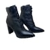 Steve Madden Black Leather ILLisa Lace Up Granny Boots Womens 9M Victorian Boho
