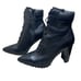 Steve Madden Black Leather ILLisa Lace Up Granny Boots Womens 9M Victorian Boho