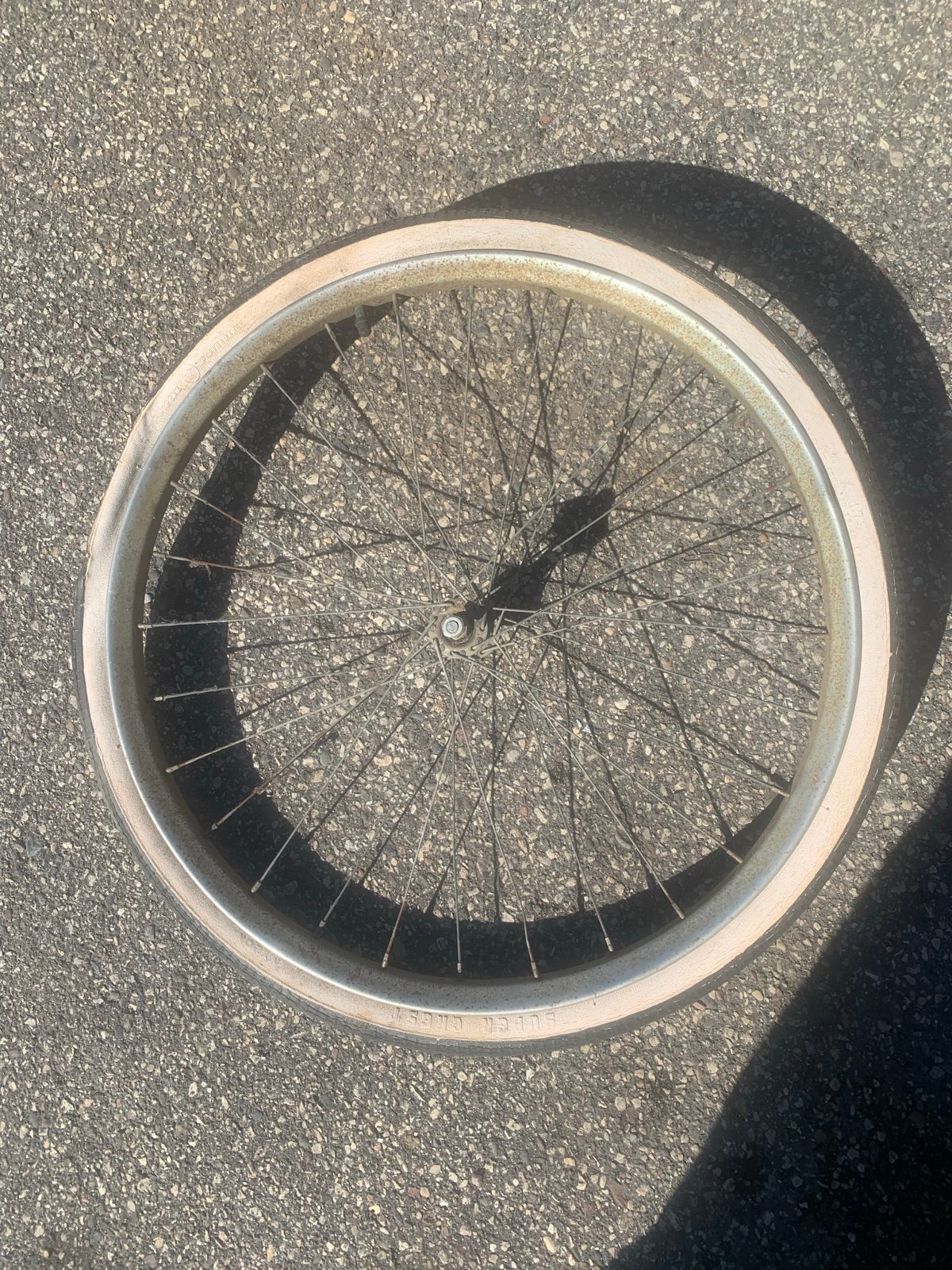 Two rims from an old Hiawatha bicycle