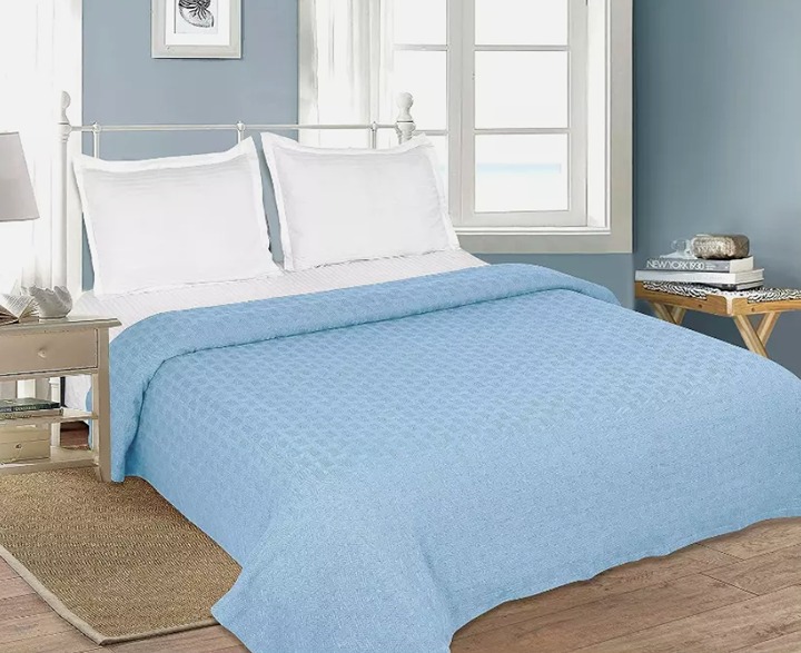 GLAMBURG 100% Cotton Bed Blanket, Breathable, Cotton Thermal Blankets, King Size