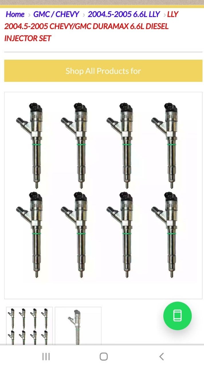 2005 6.6L diesel injectors set