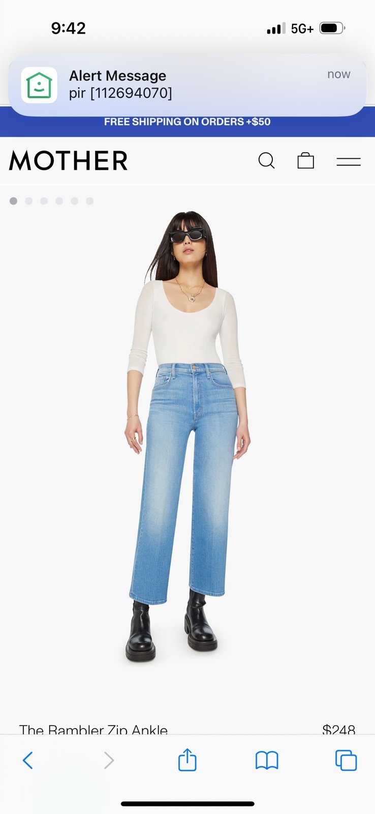 MOTHER The Rambler Zip Ankle going Dutch NWT 33