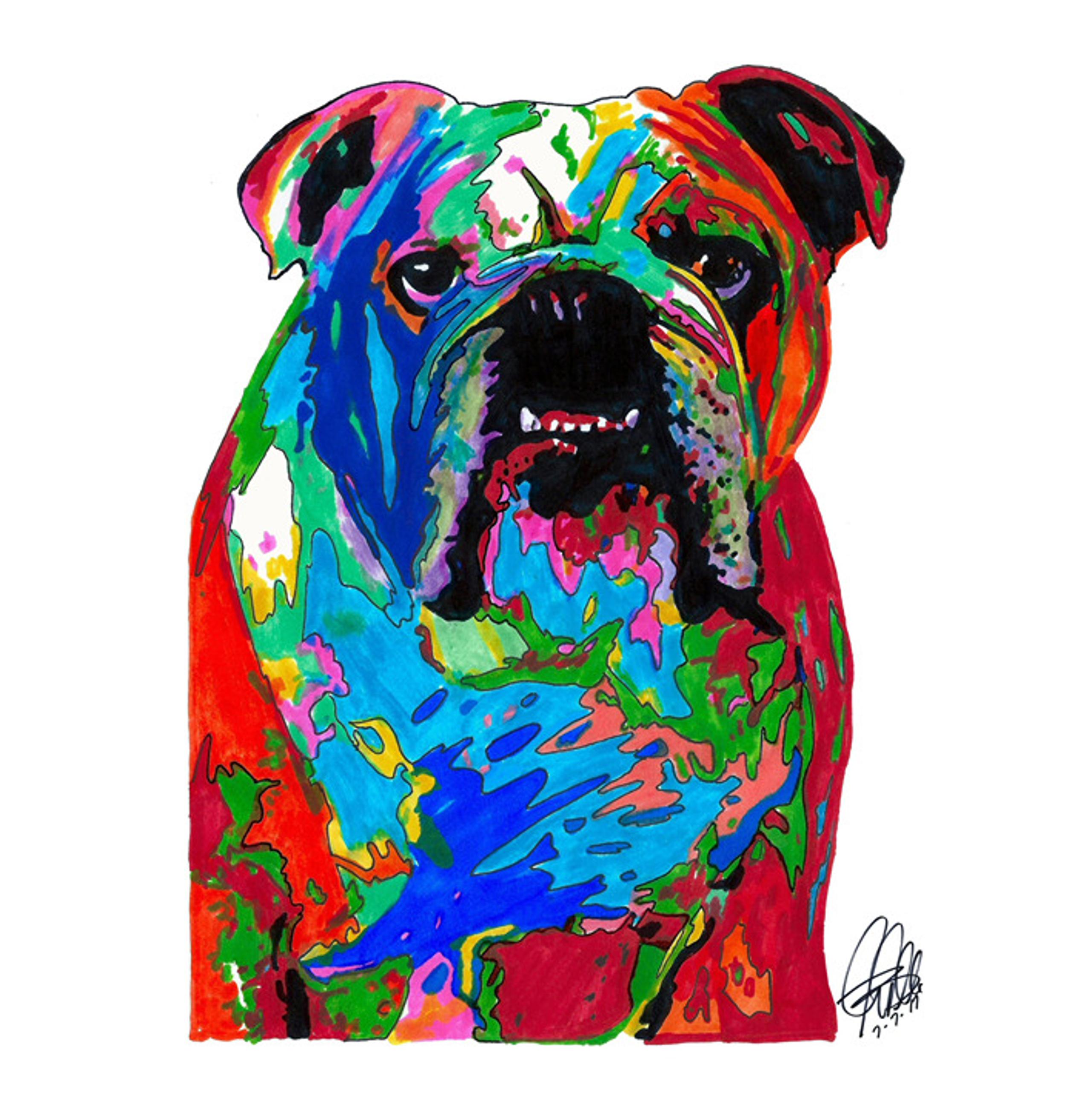 English Bulldog Pet Dog Poster Print Wall Art 18x24