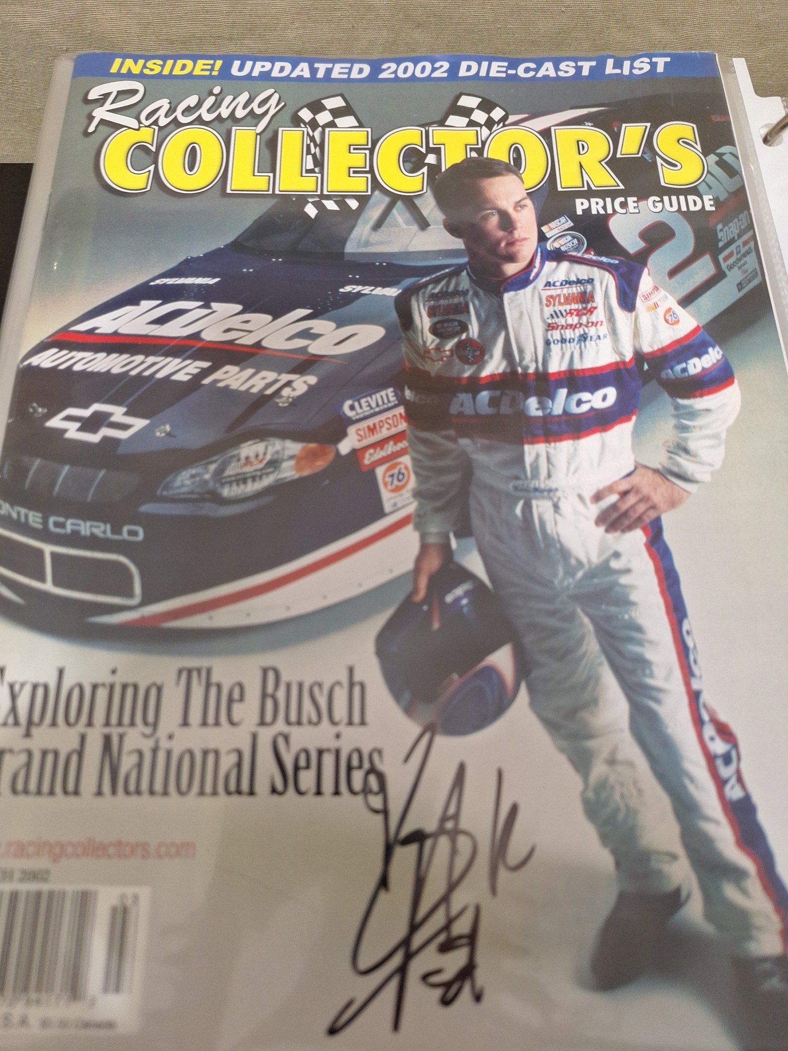 Kevin Harvick autograph magazine