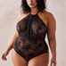 Torrid Black Lace Up Harness Bodysuit