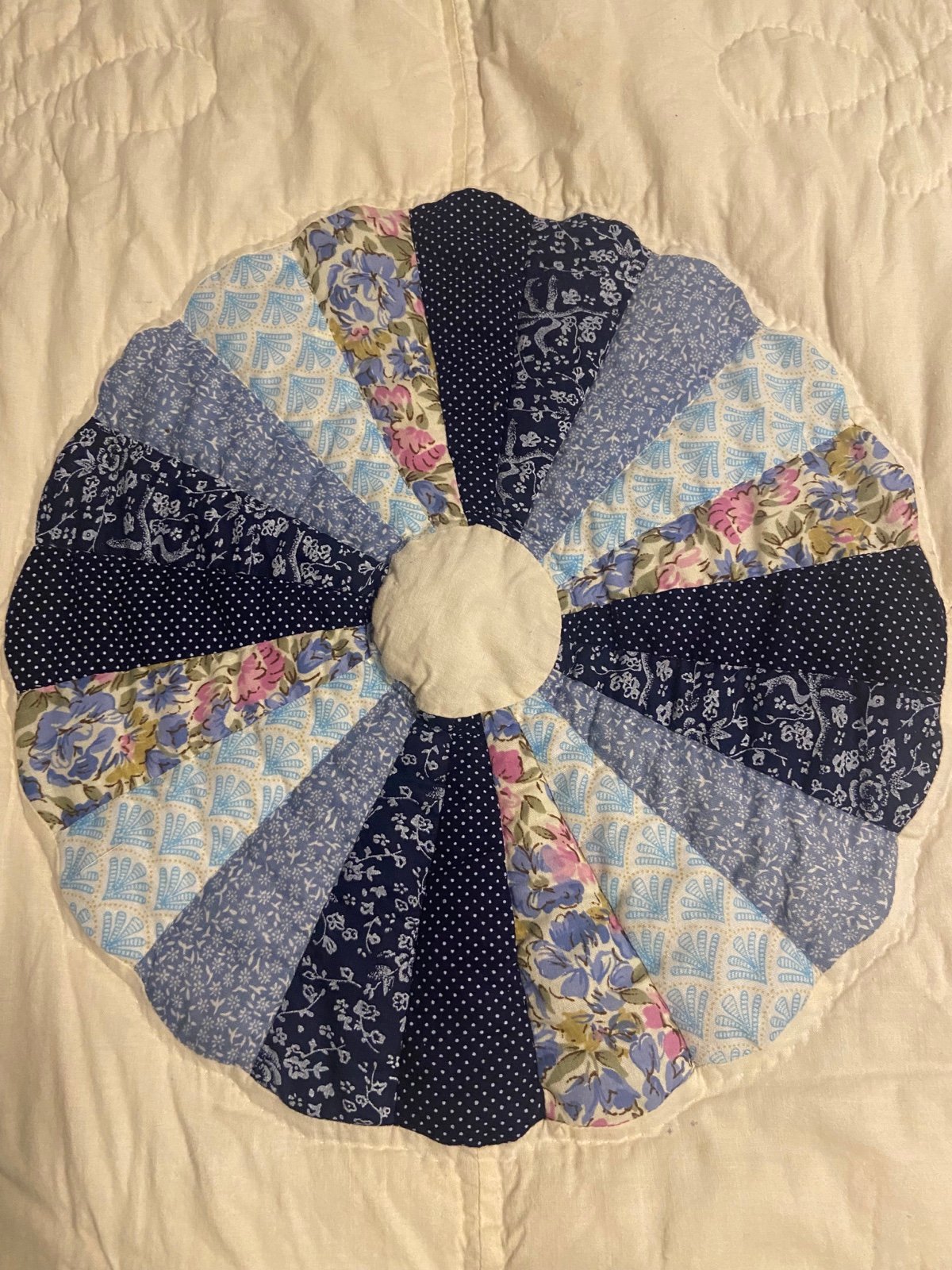King size Beautiful Blue Medallion Quilt by Natastagia Home
