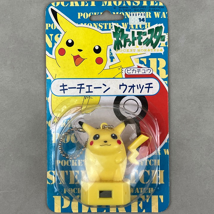 1998 TOMY Pokémon Pikachu Digital Keychain Watch Figure New on Card Japan Import