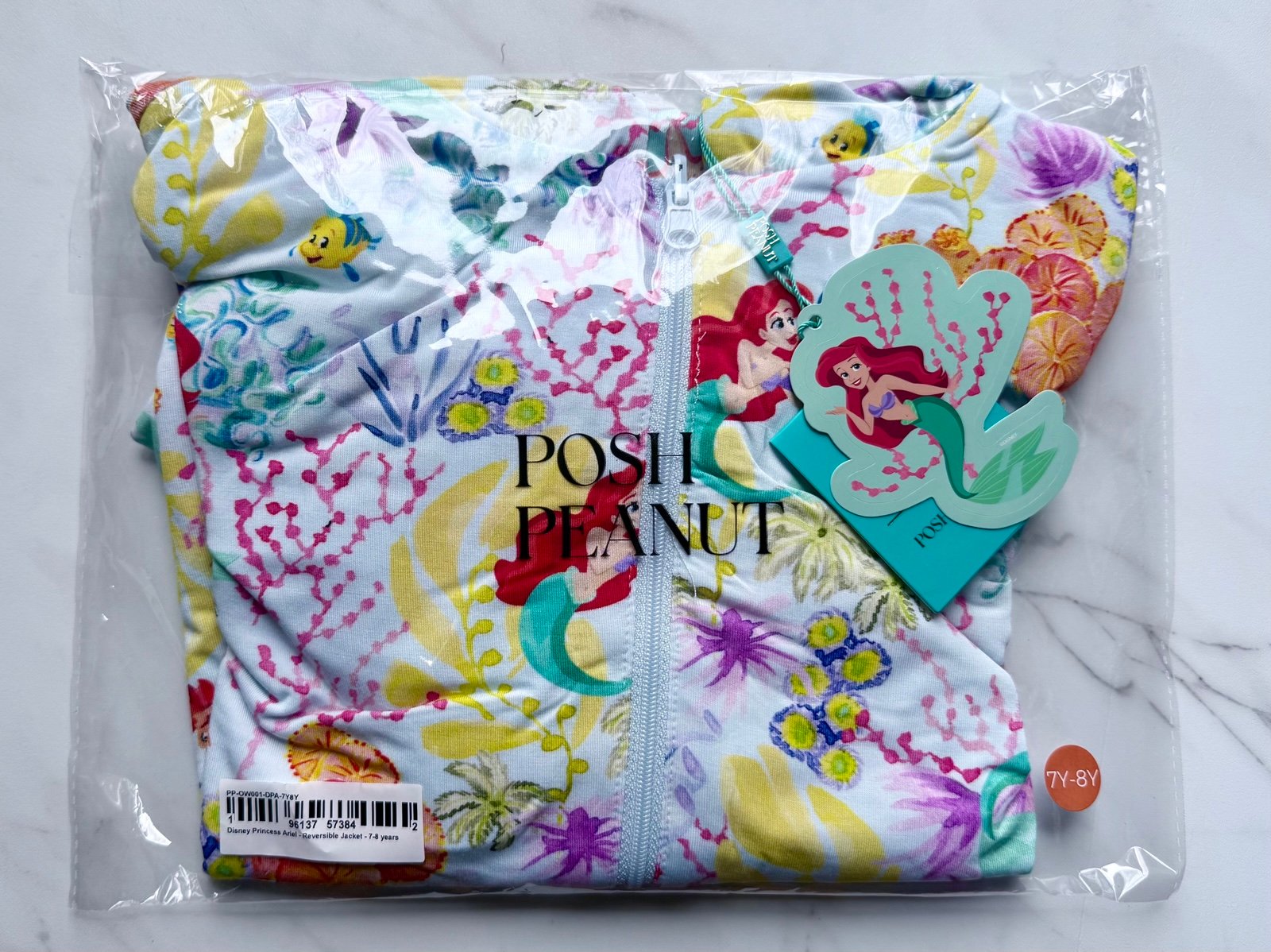 Posh Peanut Size 7/8 Disney Princess Ariel Mermaid Reversible Jacket NWT