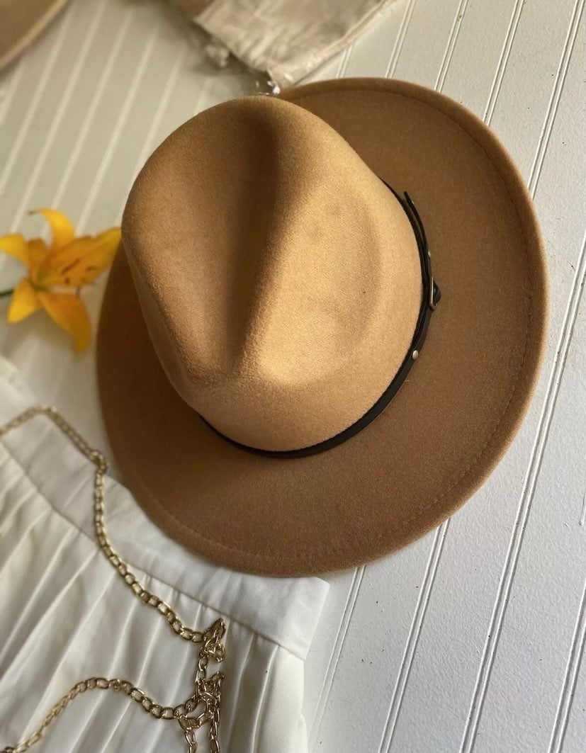 Fedora women hat faux suede