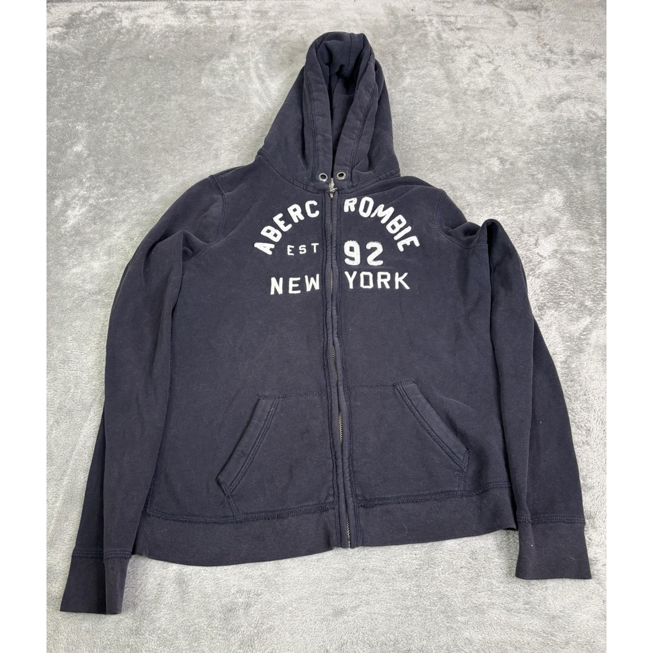 Vintage Y2K Abercrombie & Fitch Full Zip Hoodie Women's Size Large Blue