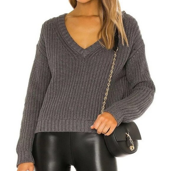 ATM Anthony Thomas Melillo X Revolve Cashmere Cotton Chunky V Neck Sweat…