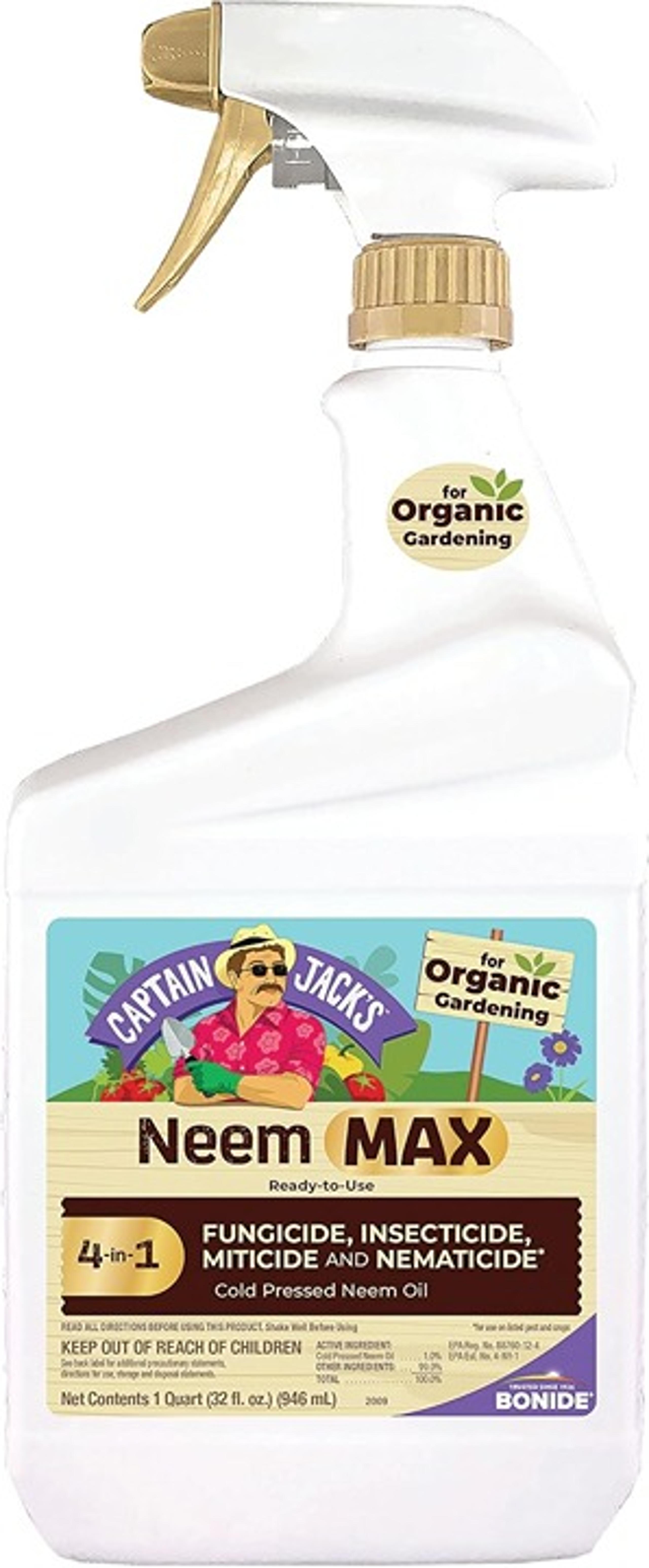 Bonide Captain Jack's Neem Max, 32 oz Ready-to-Use Spray Cold Pressed Neem Oil