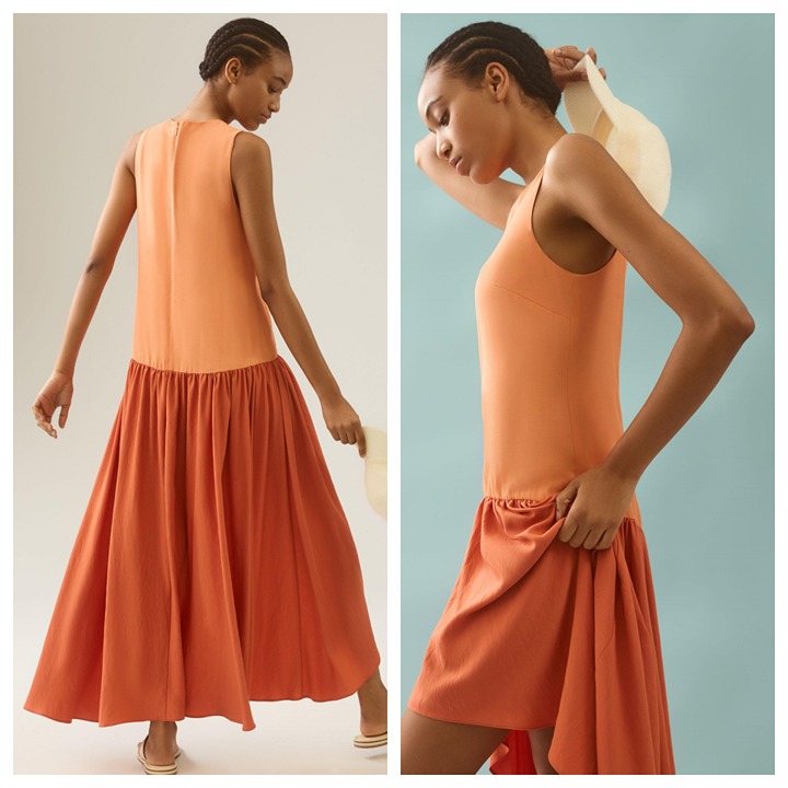 Hutch Anthropologie Liz Colorblock Asymmetrical Dress