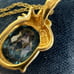 Vintage Blue Topaz Necklace Solid 10K Gold Pendant & 10K Chain