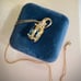 Vintage Blue Topaz Necklace Solid 10K Gold Pendant & 10K Chain