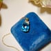 Vintage Blue Topaz Necklace Solid 10K Gold Pendant & 10K Chain