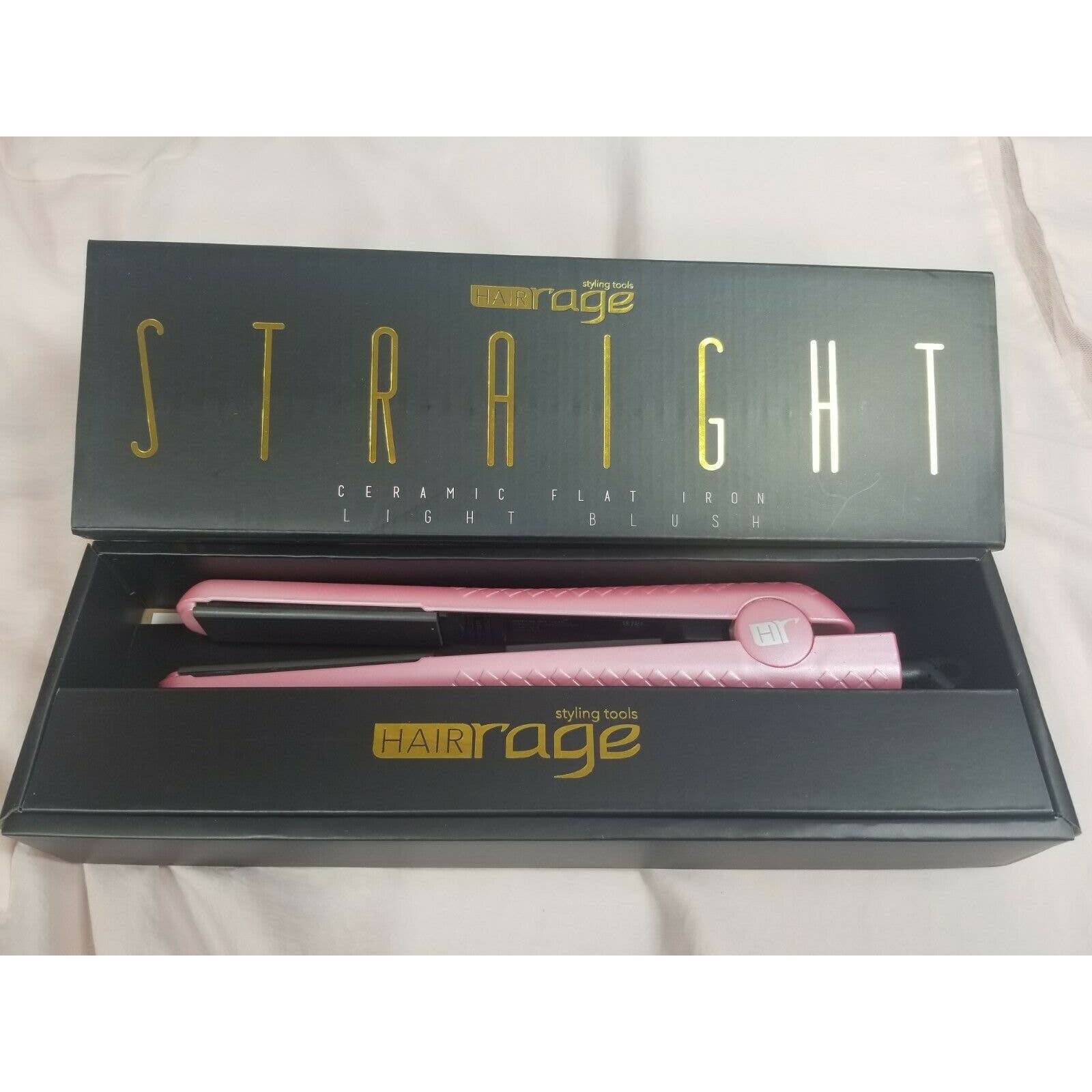 Hair Rage 1.25-Inch Ceramic Flat Iron Light Blush Pink Pearlescent Edition NWT