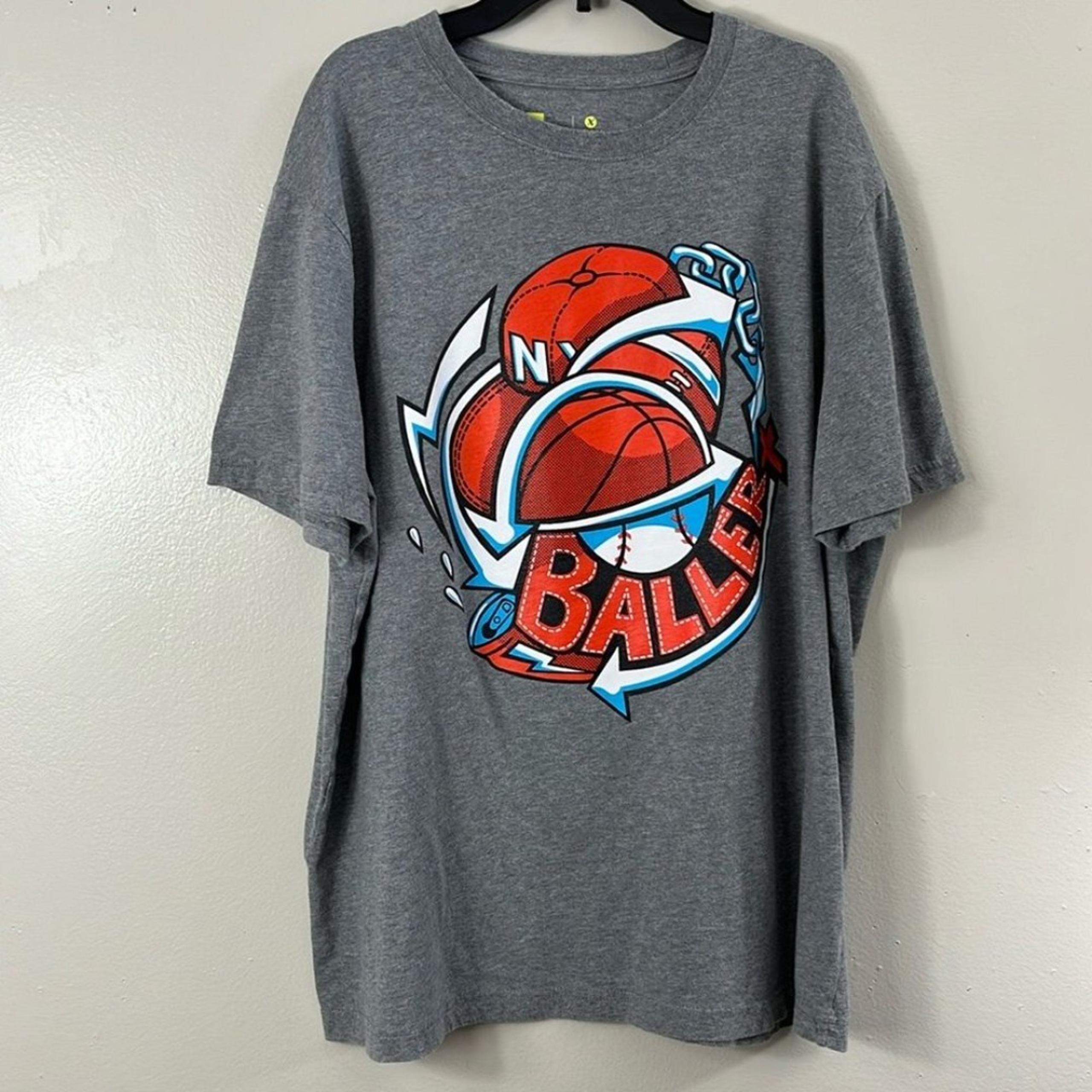 Xersion Ballers Basic Tee Shirt Men's XL Gray  Short Sleeve Crew Neck