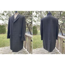 Size 42 Glenbrooke Heavy Weight Wool Overcoat Top Coat Vintage 50s 60s USA