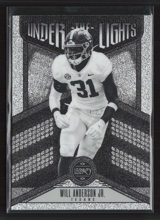 2023 Panini Legacy will Anderson Jr Under the Lights Silver & Black Rookie Card