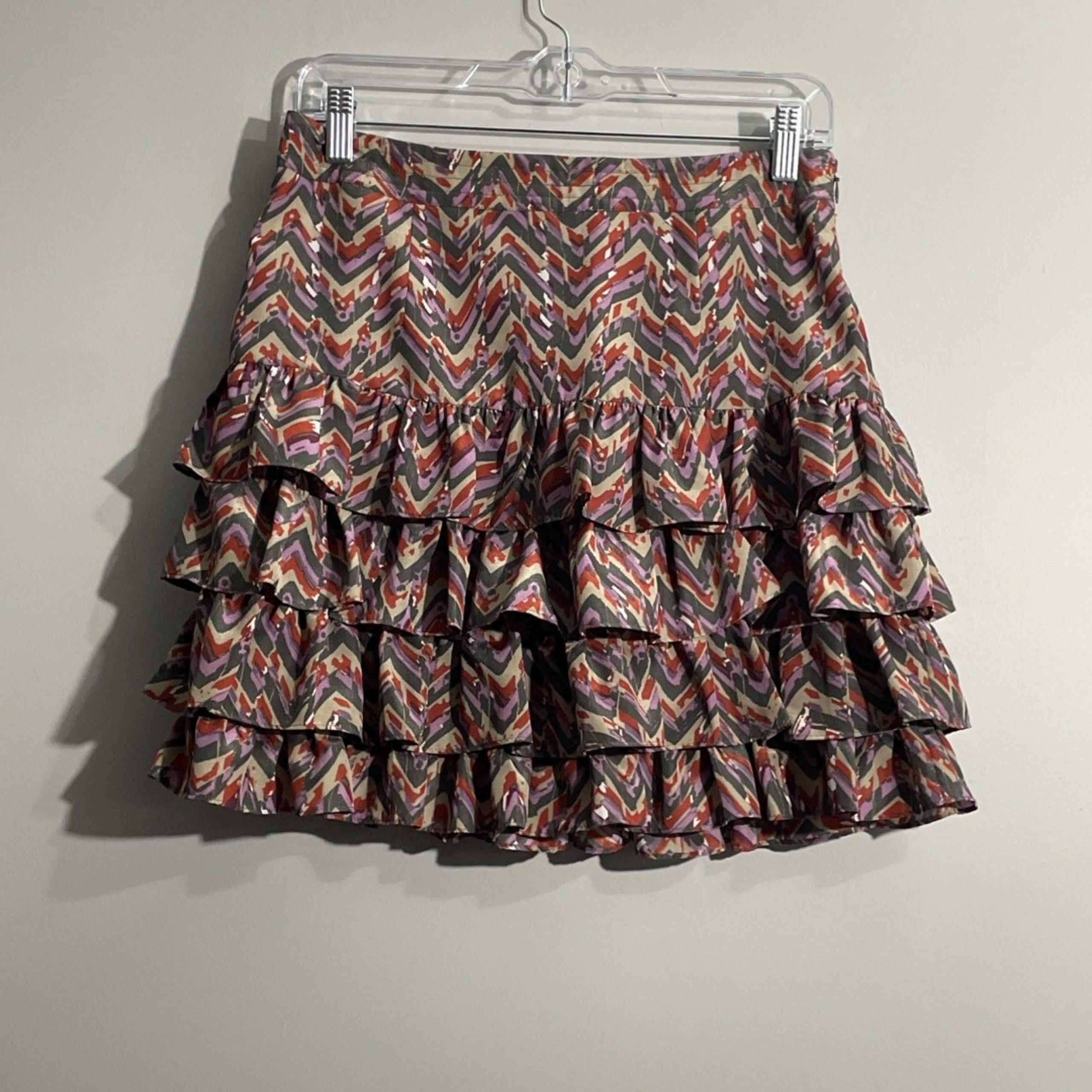 Banana Republic Women’s Skirt – Ruffle Detail, Multicolor, Lined, Size 4 NWT