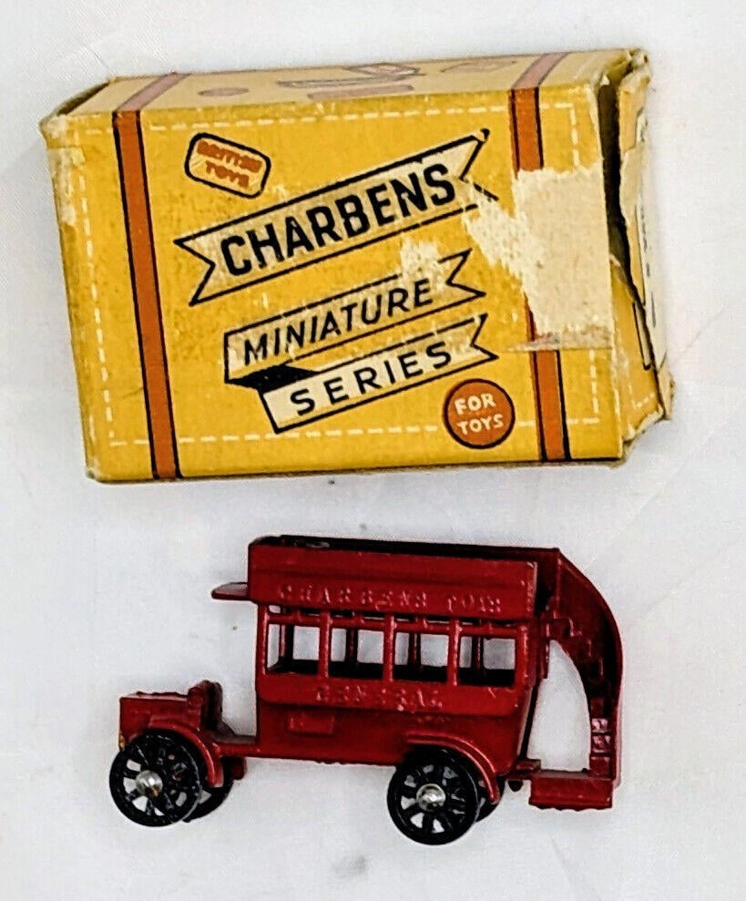 Vintage Charbens Miniature Series #3 Old Bill Double Decker Bus Series 1 Red