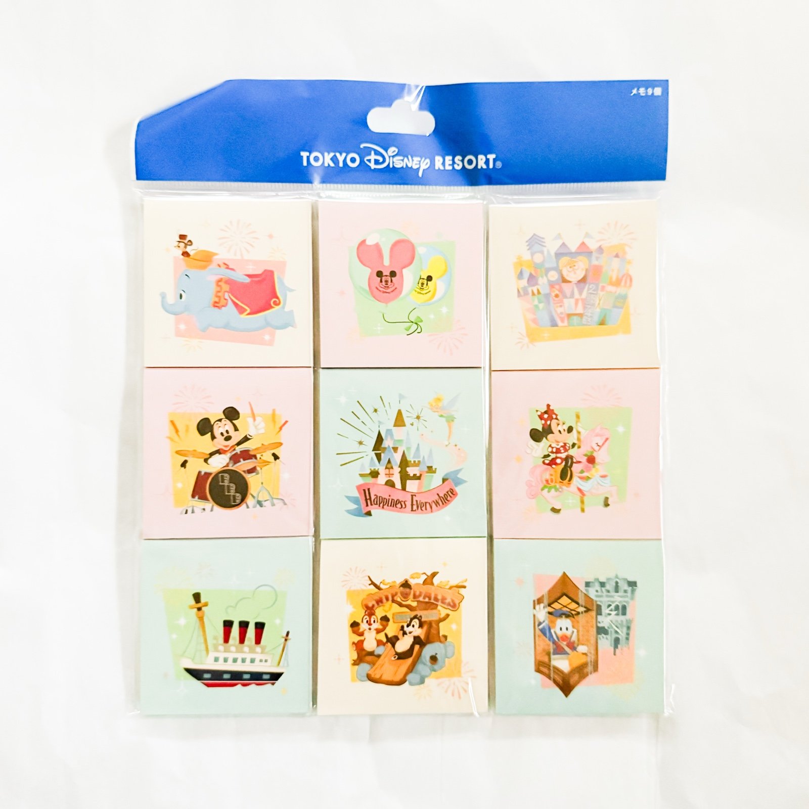 Disney Tokyo Disneyland Attractions Mini Memo Pads Set