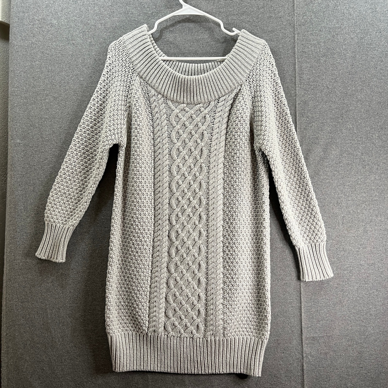 Boston Proper Long Sweater Womens Medium Gray Long Sleeve Knitted Pullover