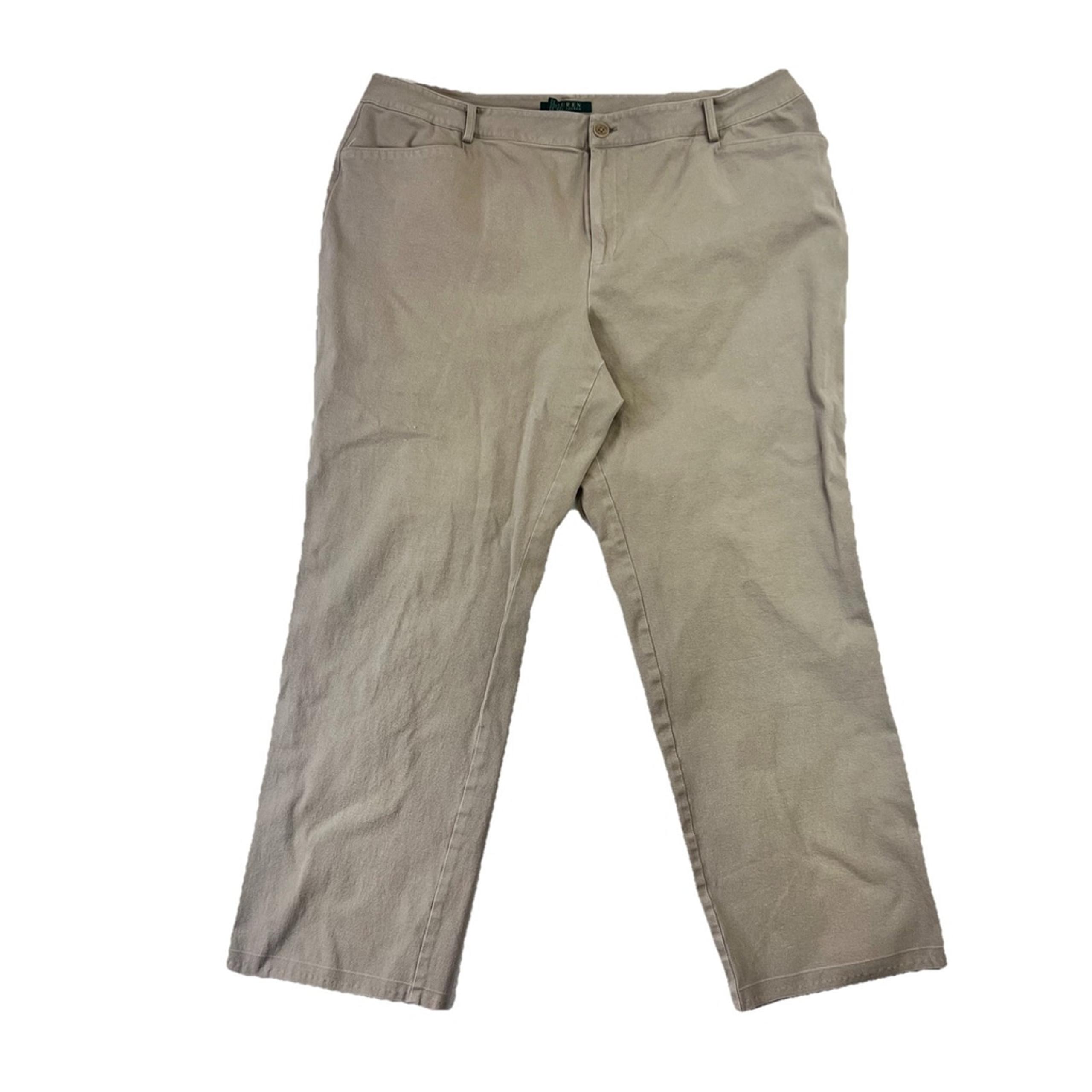 Lauren Ralph Lauren Khaki Chino Pants Straight Leg Women’s Size 20W Outdoor Golf