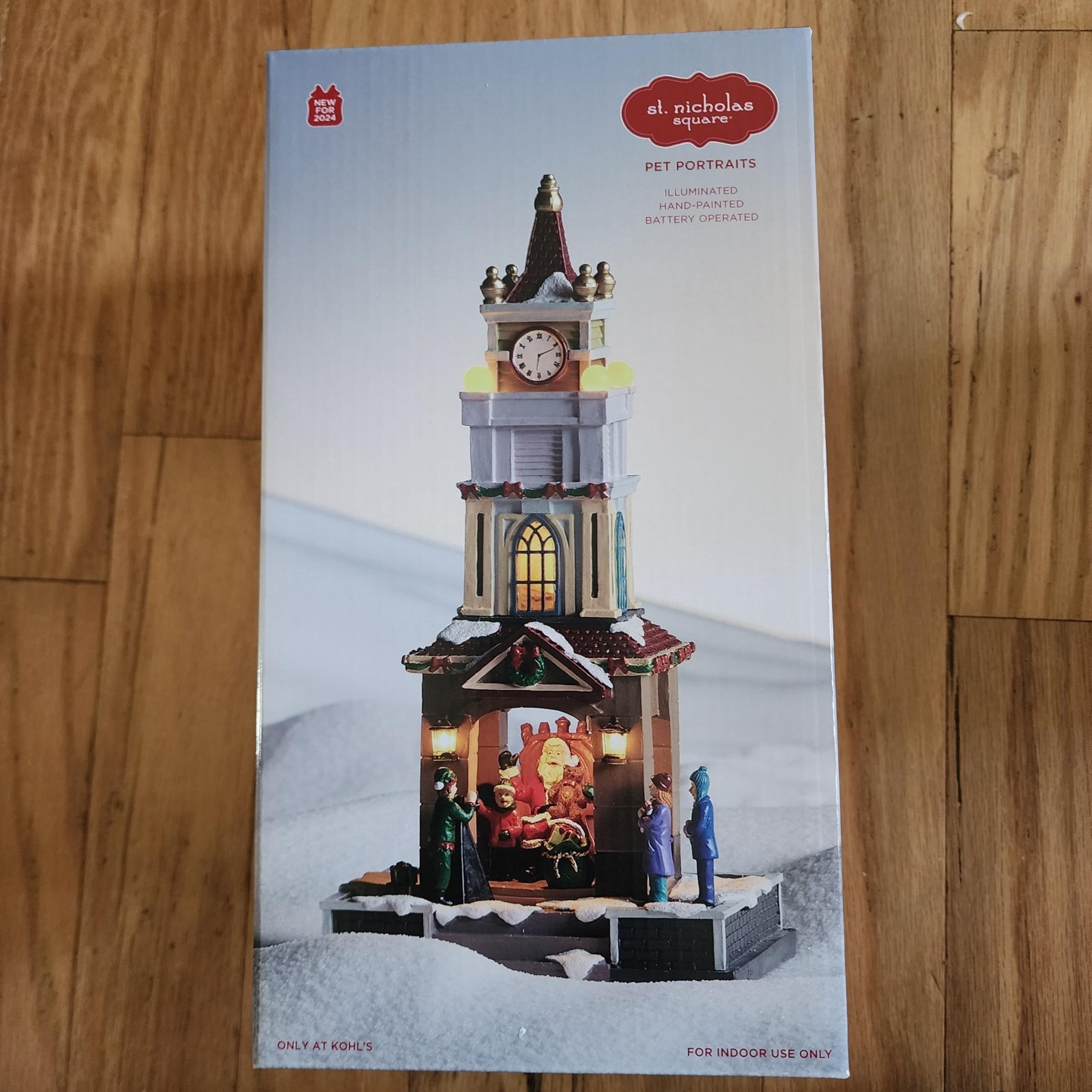Brand New St. Nicholas Square 2024 Santa Pet Portraits Illuminated Hand Painted