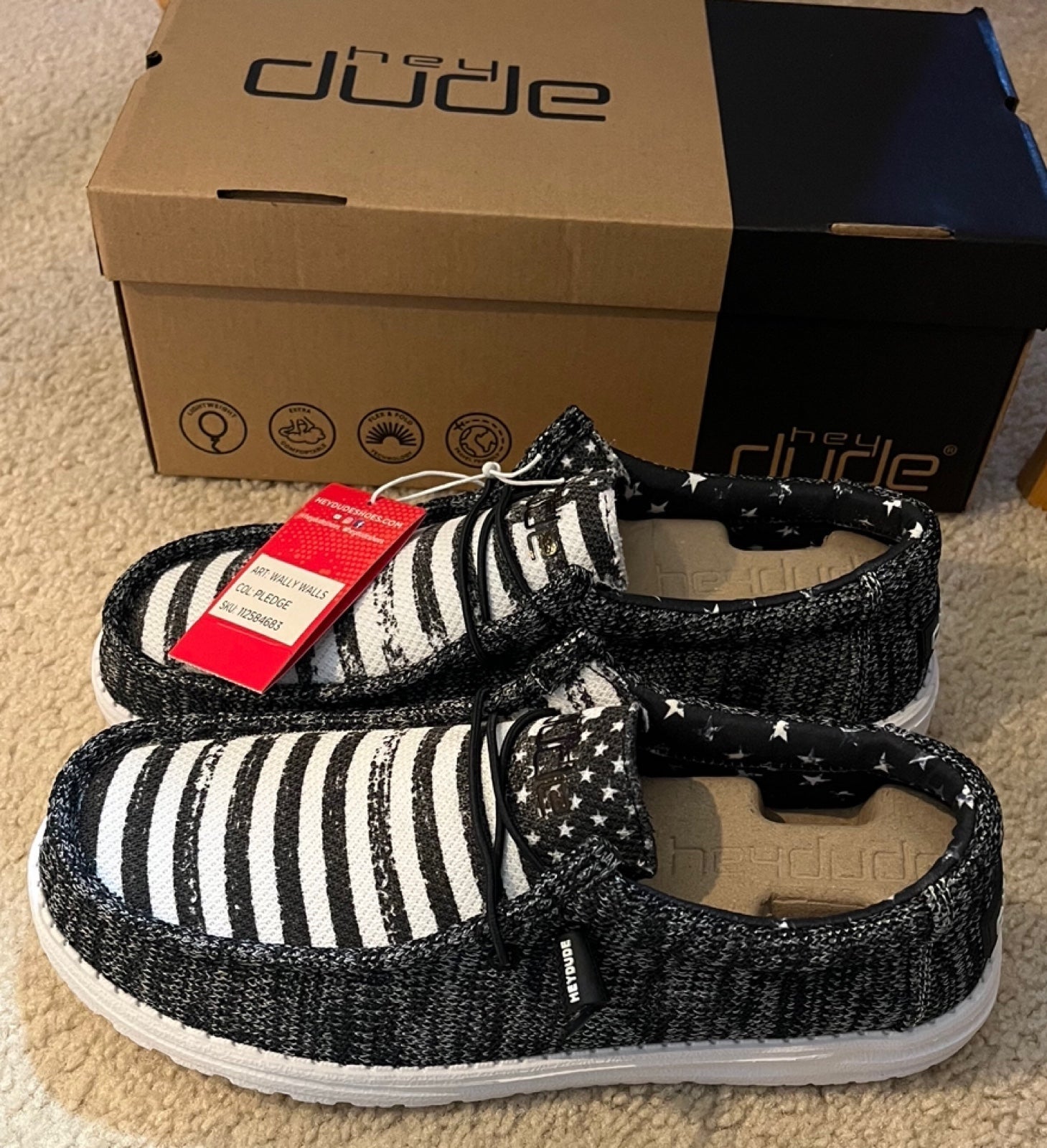 Hey Dude Shoes Wally Walls Pledge Buckle Exclusive Mens Size 6 Womens Size 8