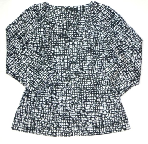 LAFAYETTE 148 Blazer Jacket Belted Black White Geometric Women's Size 14