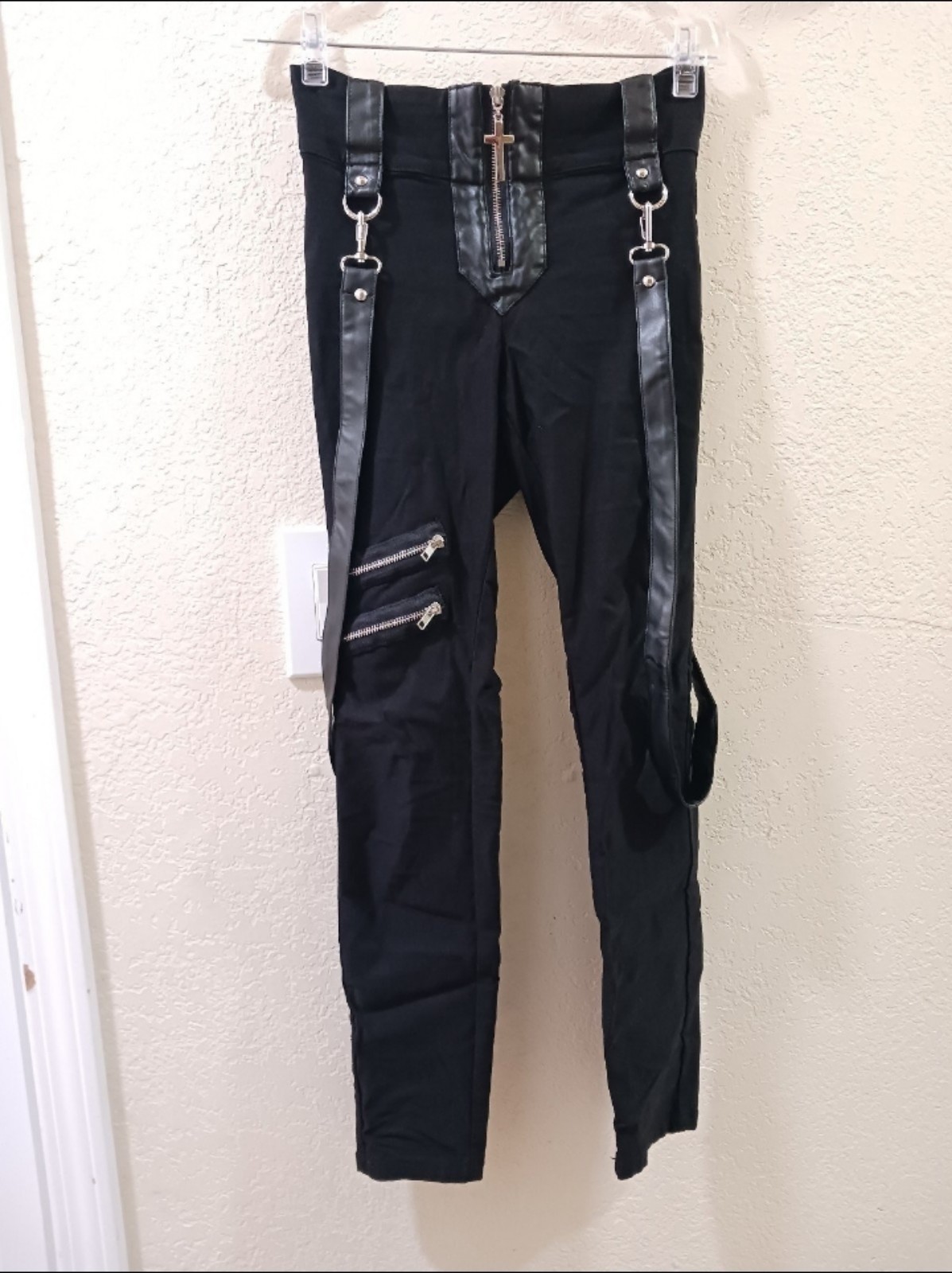 KILLSTAR Goth Emo Zipper Cross Bondage Trousers