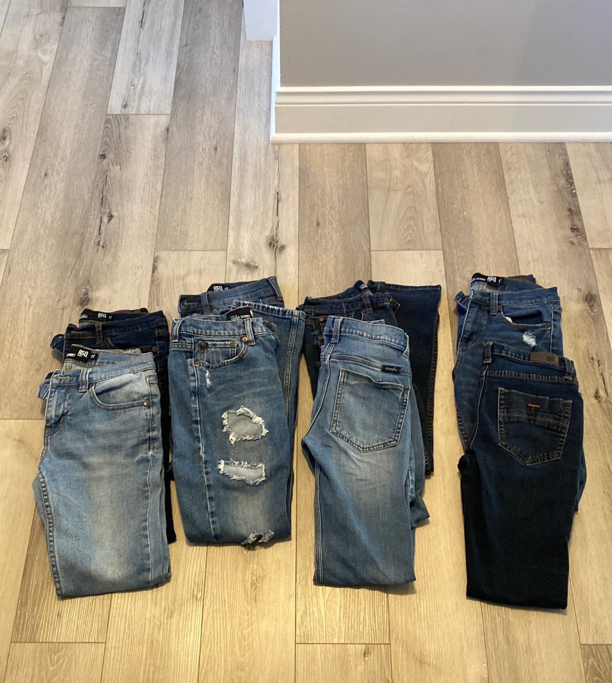 8 pair jean bundle! 7 pairs of RSQ Jeans and 1 Wrangler