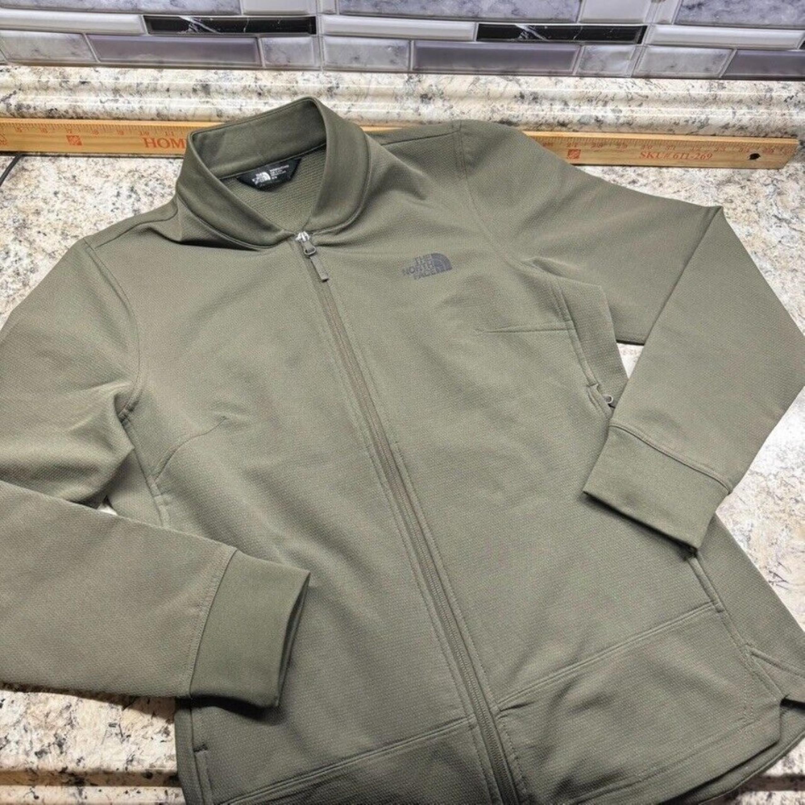 The North Face Womens Fleece Jacket M Olive Green Full Zip Zipper Pockets