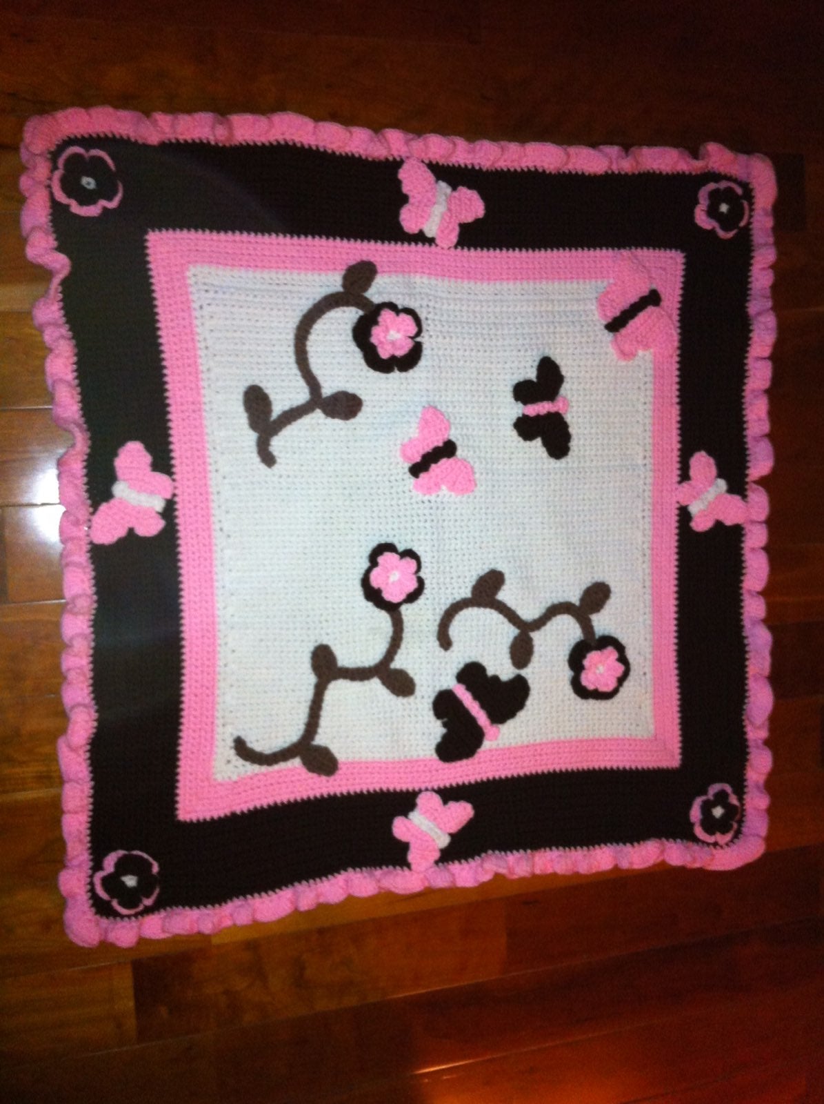 Hand made crochet baby blanket