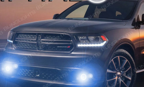 White LED Halo Fog Lamps Driving Light Kit 2014-2017 Dodge Durango