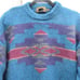 Vintage Eddie Bauer Blue Aztec Southwestern Wool Sweater Men's Size XL Tall