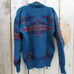 Vintage Eddie Bauer Blue Aztec Southwestern Wool Sweater Men's Size XL Tall