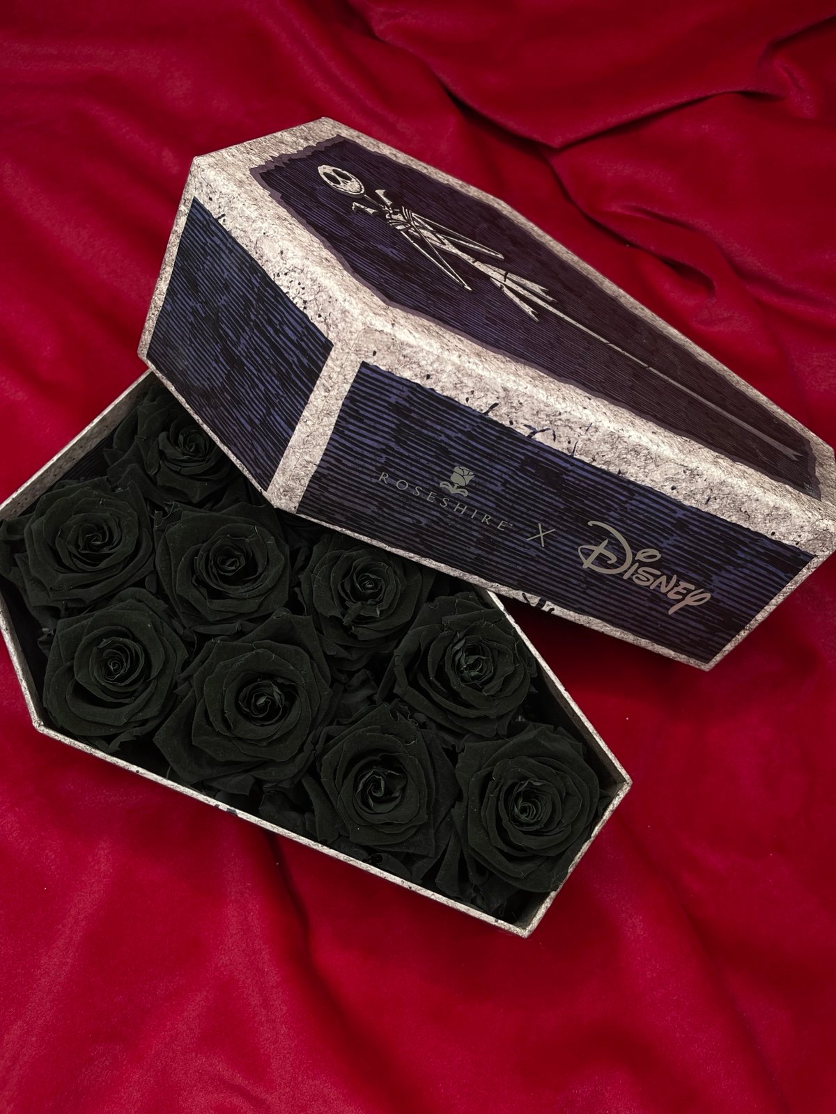 Nightmare Before Christmas Coffin Roseshire Roses - Black