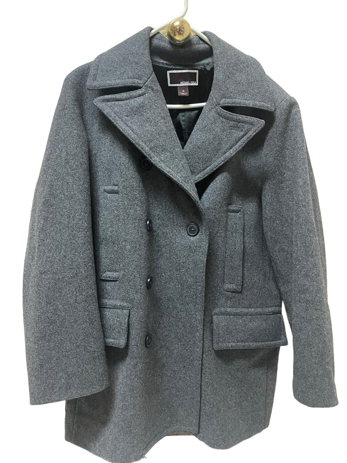 Men's Michael Kors Grey Wool Blend Pea Coat M