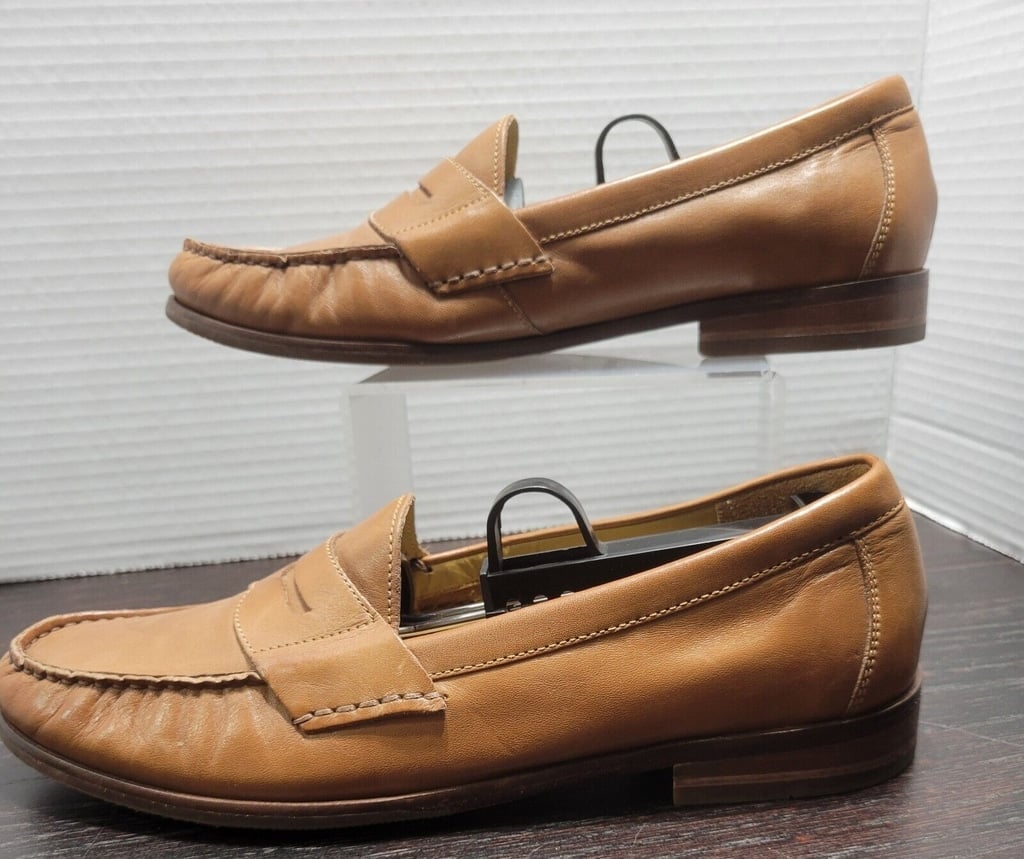 Cole Haan Mens 8.5 Brown Penny Loafers Classic Leather Casual Dress Ascot C12461