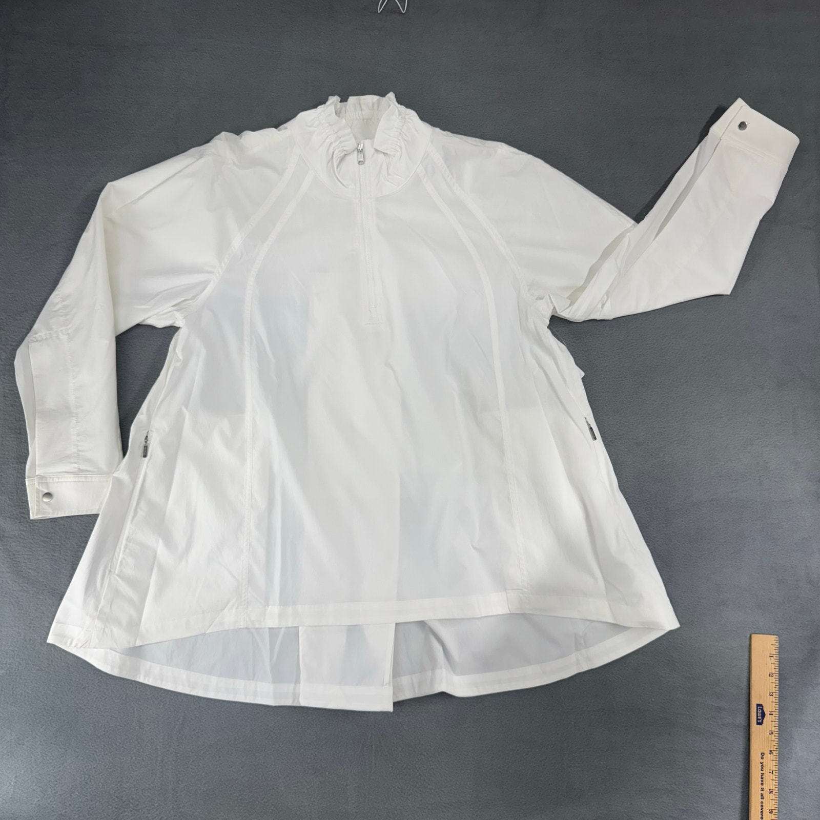 Athleta Advantage Jacket Women’s Large White Poplin Top Vented